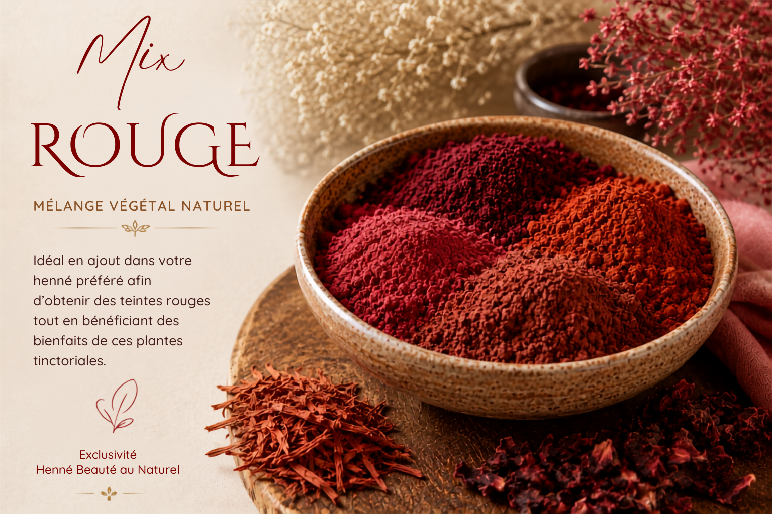 Mix Végétal Rouge - Henné Beauté au Naturel