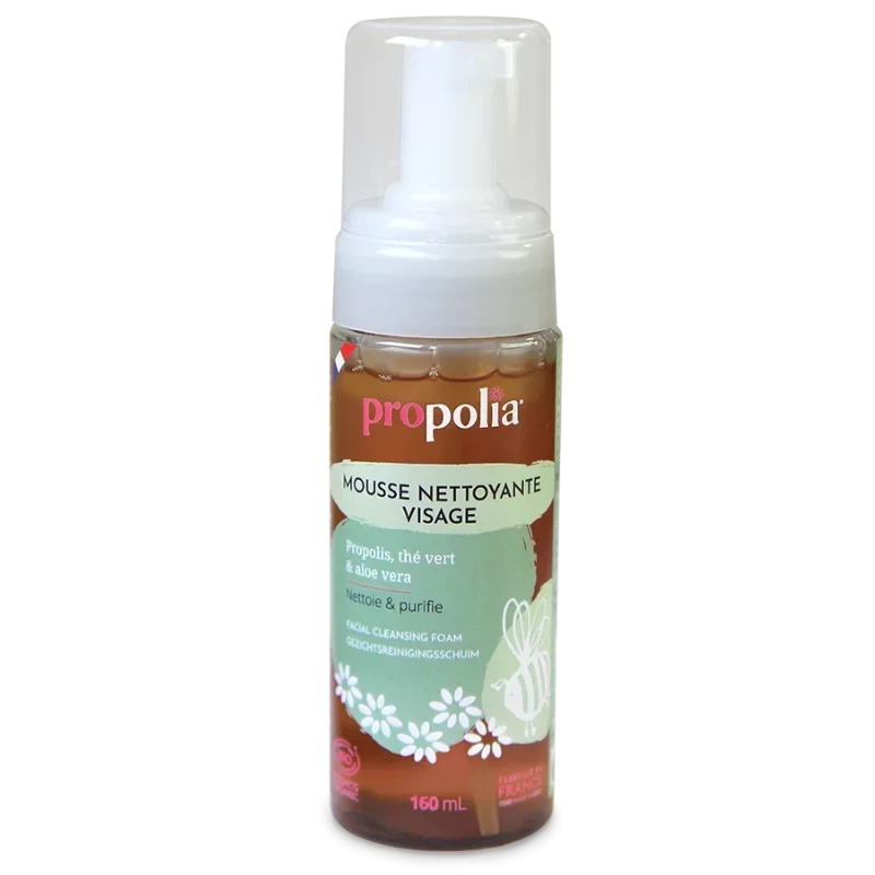 Mousse nettoyante Bio - Propolis, Thé vert & Aloe Vera -