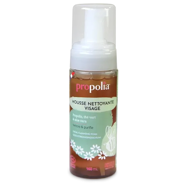 Mousse nettoyante Bio - Propolis, Thé vert & Aloe Vera -