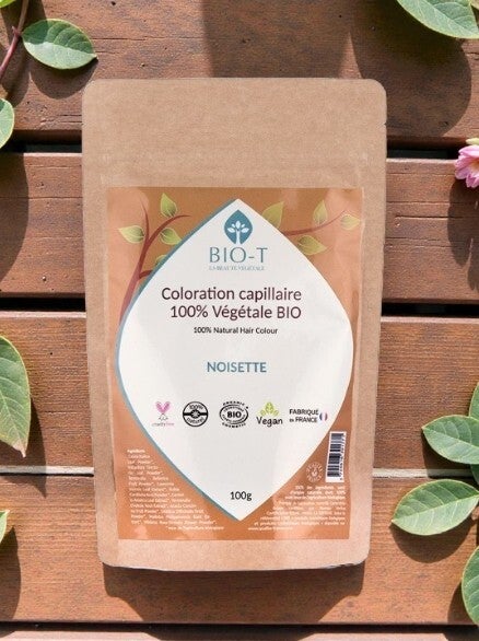 Coloration Végétale Noisette BIO-T – 1 Application sur cheveux blancs fins