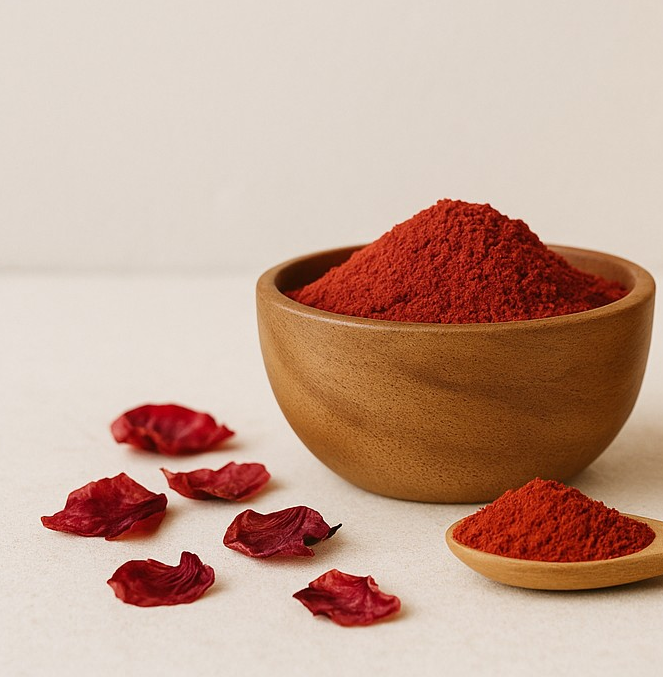 Aker Fassi 100 % Naturel – Poudre Rouge pour Cheveux, Lèvres & Joues