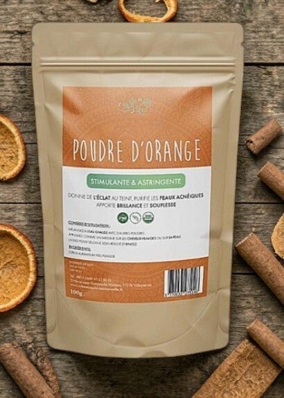 Poudre d'orange bio cheveux et peau