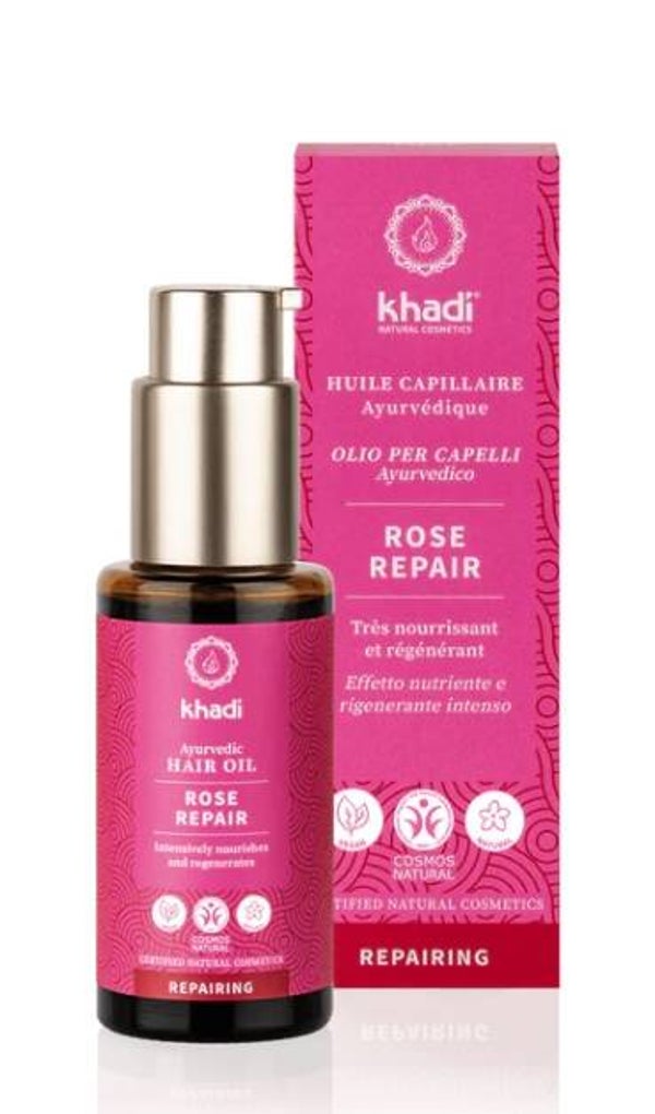 Huile Capillaire Ayurvédique ROSE REPAIR - Khadi -