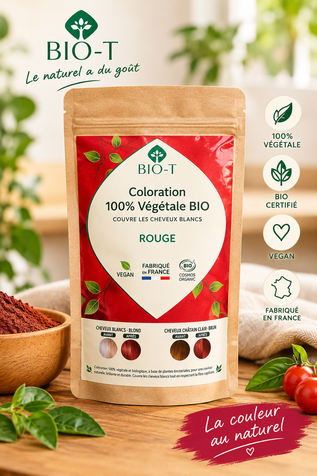Coloration Végétale Biologique Rouge – Bio-T