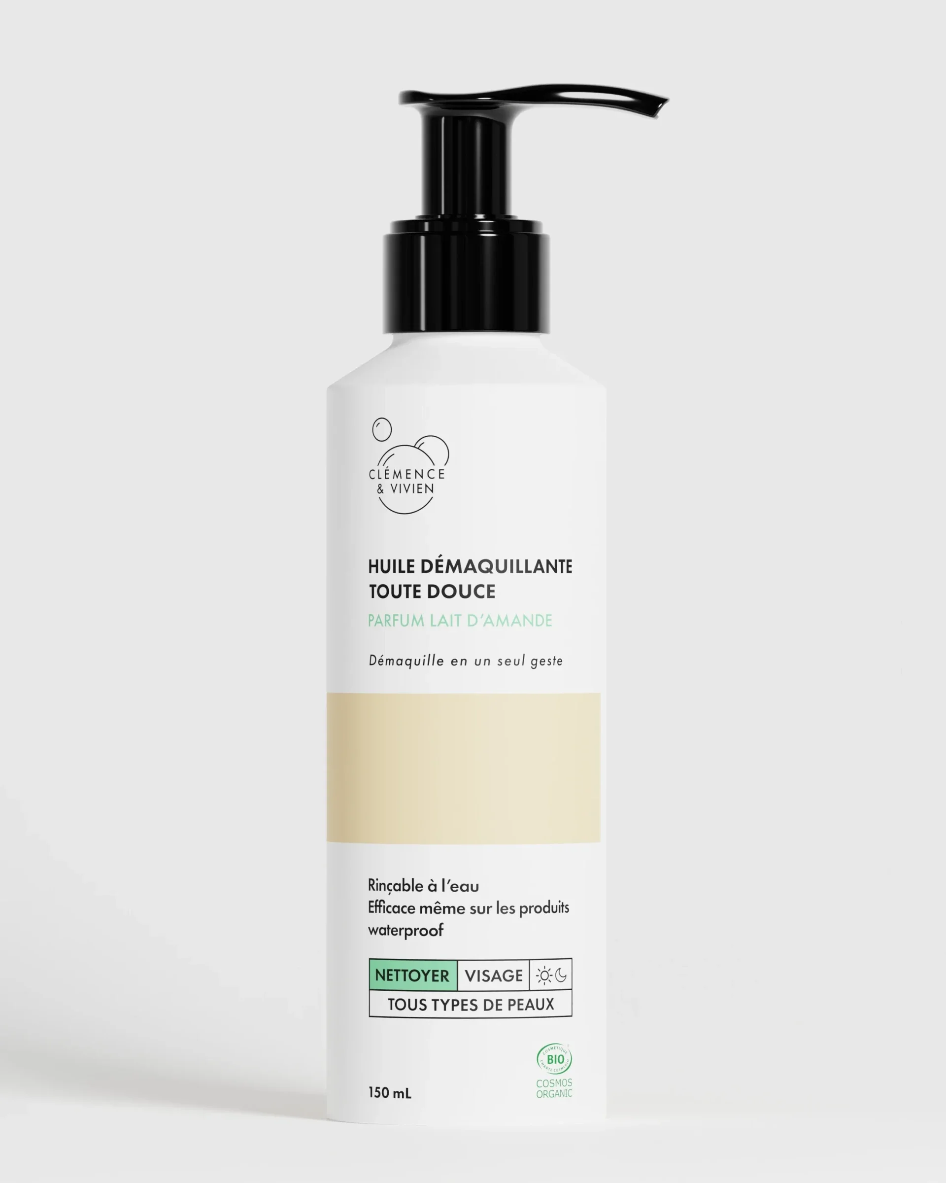 Huile Démaquillante Waterproof Rinçable Lait d'amande
