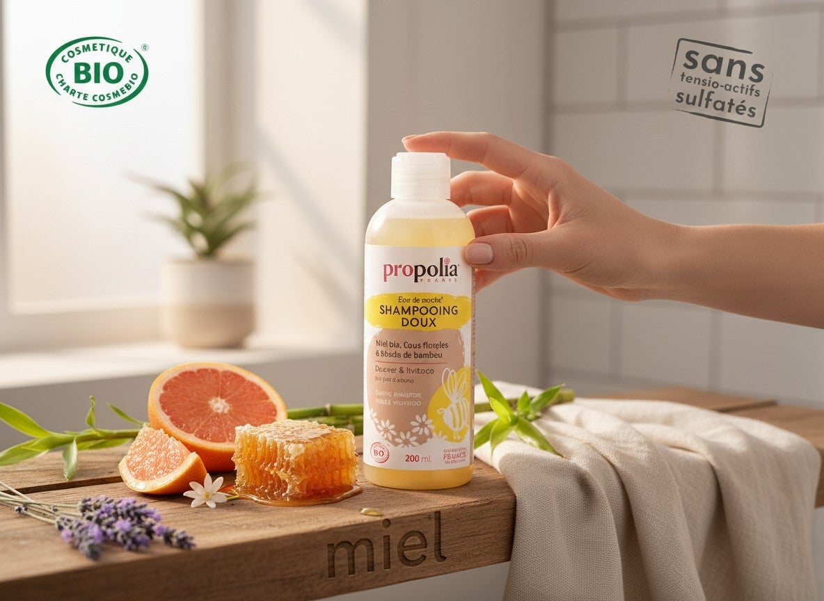Shampoing Doux Bio Miel & Bambou - Propolia -