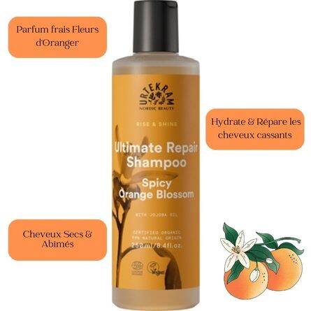 Shampoing réparateur ultime fleur d'Oranger épicée Urtekram