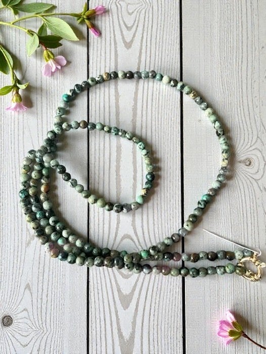 Collier Sautoir (80 cm) Turquoise d'Afrique