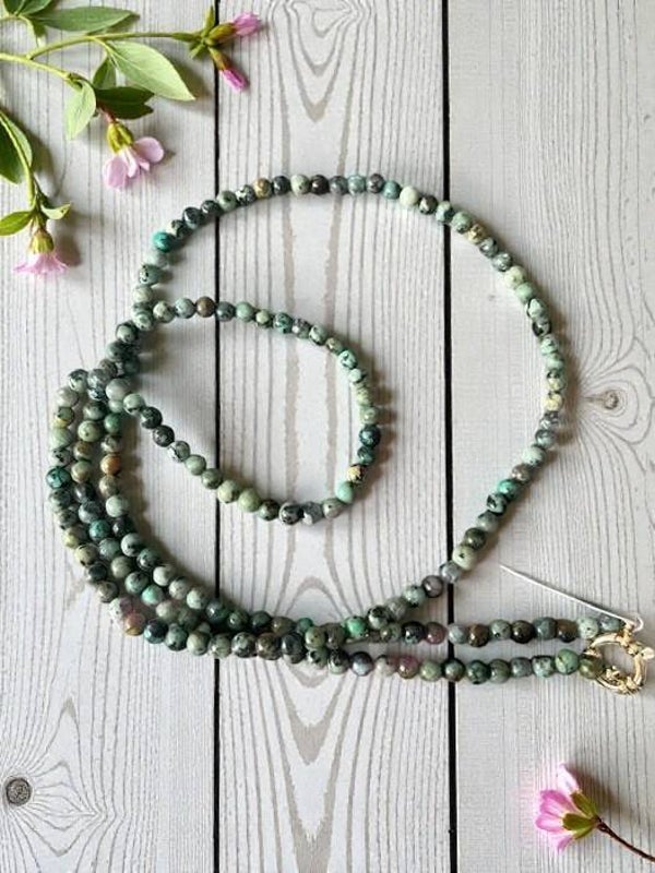 Collier Sautoir (80 cm) Turquoise d'Afrique