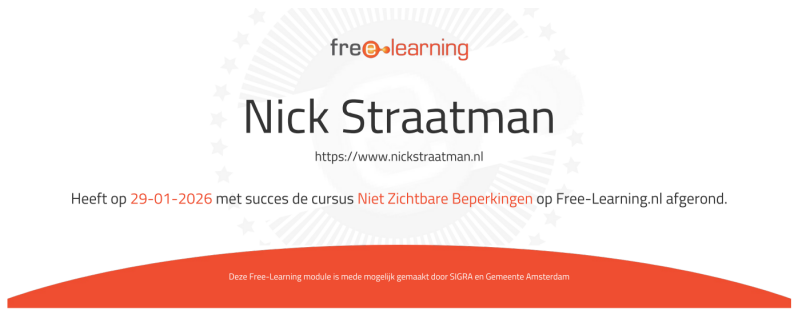 Certificaat Niet zichtbare beperkingen