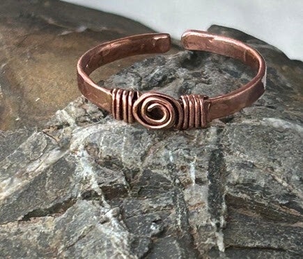 Eye and Bar Copper Ring # 035