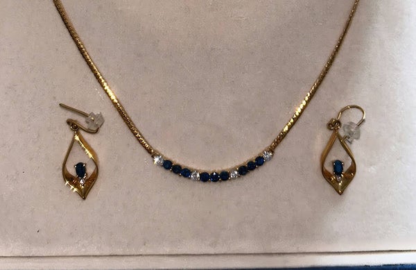 18 KT Birk's Vintage Sapphire and Diamond Necklace