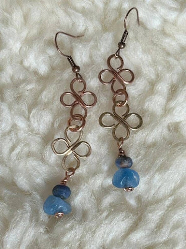 Elegant Celtic Brass and Copper Dangle # 050