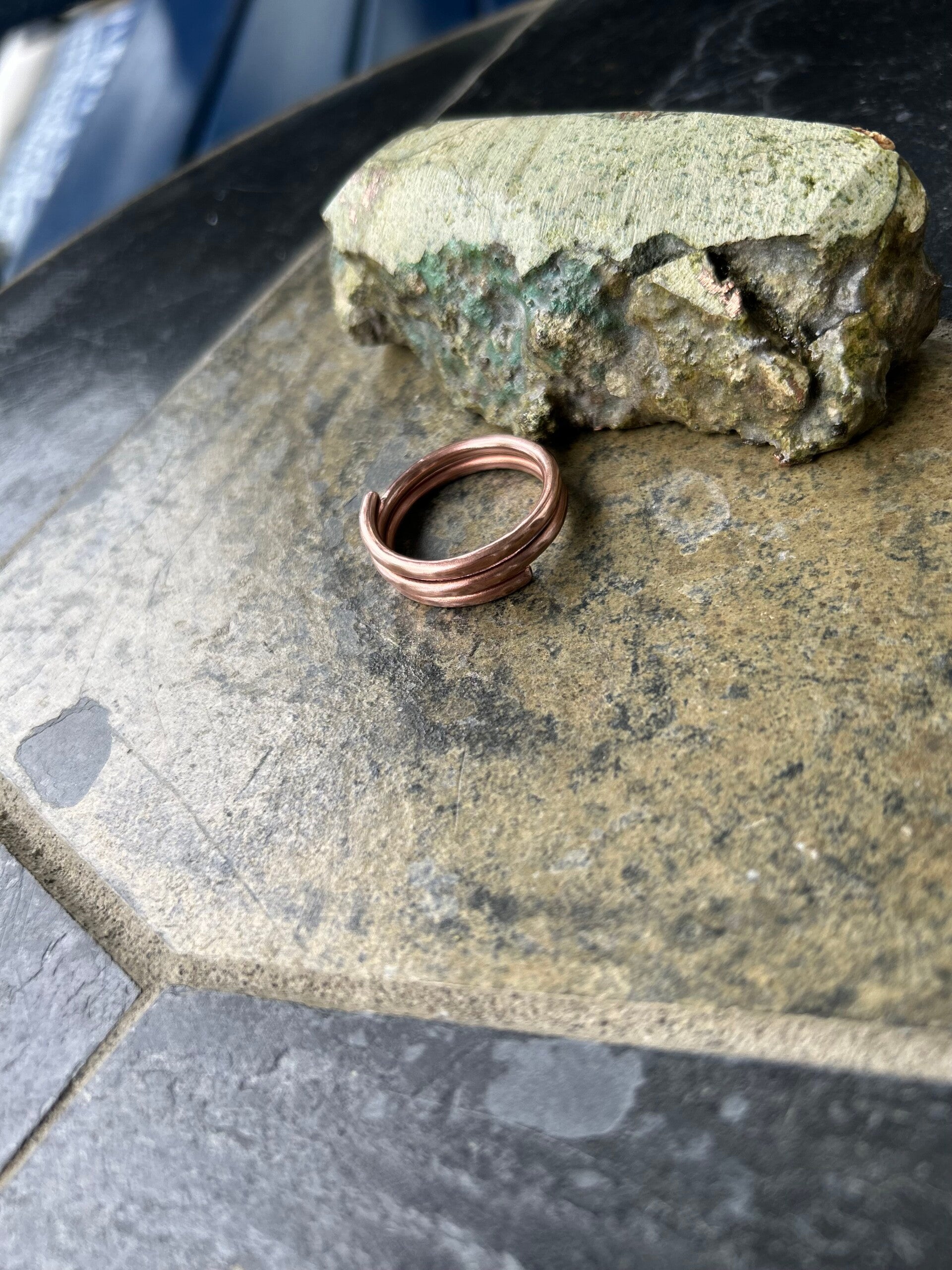 Hammered Copper Ring # 098