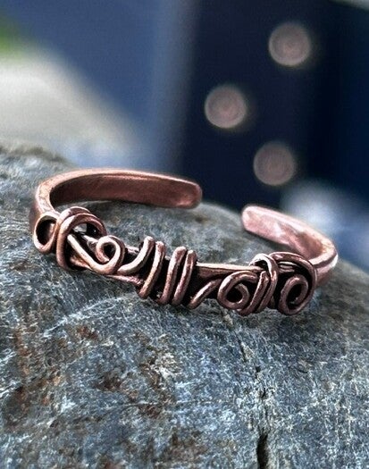 Antiqued Filigree Copper Ring