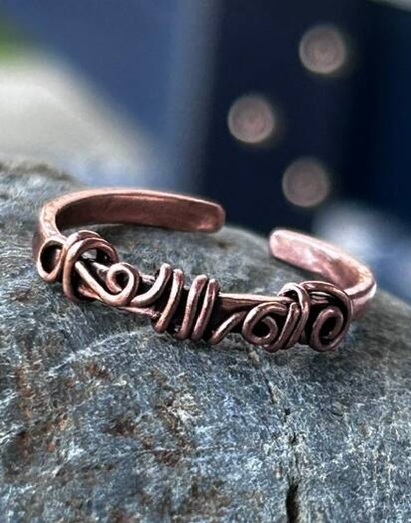 Antiqued Filigree Copper Ring