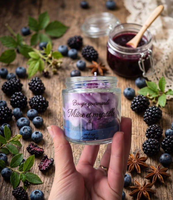 Bougie parfumée " Mûre myrtille " 95g