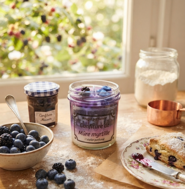 Bougie parfumée "Confiture à la Mûre myrtille"