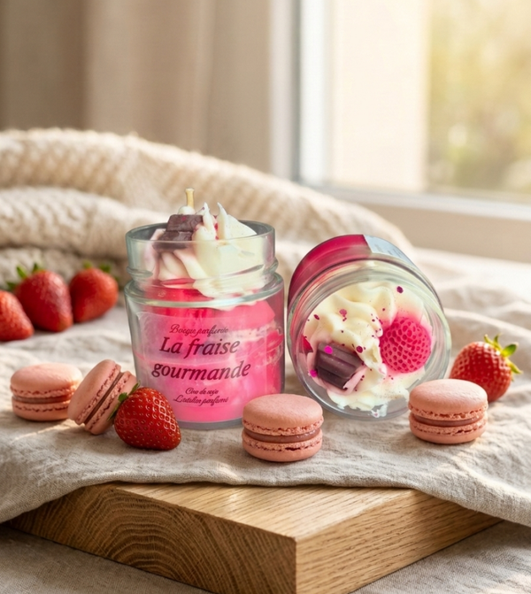Bougie parfumée " La fraise gourmande "