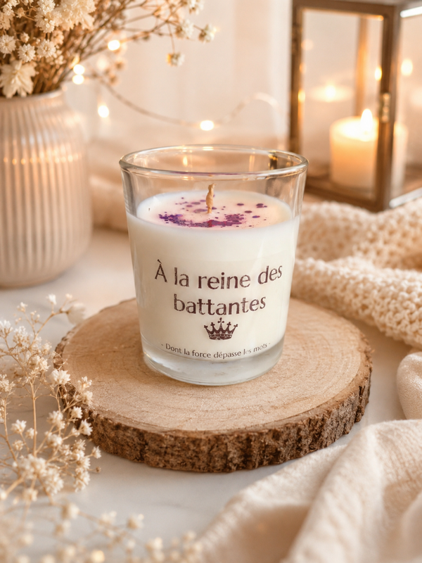 Bougie parfumée " La reine des battantes "