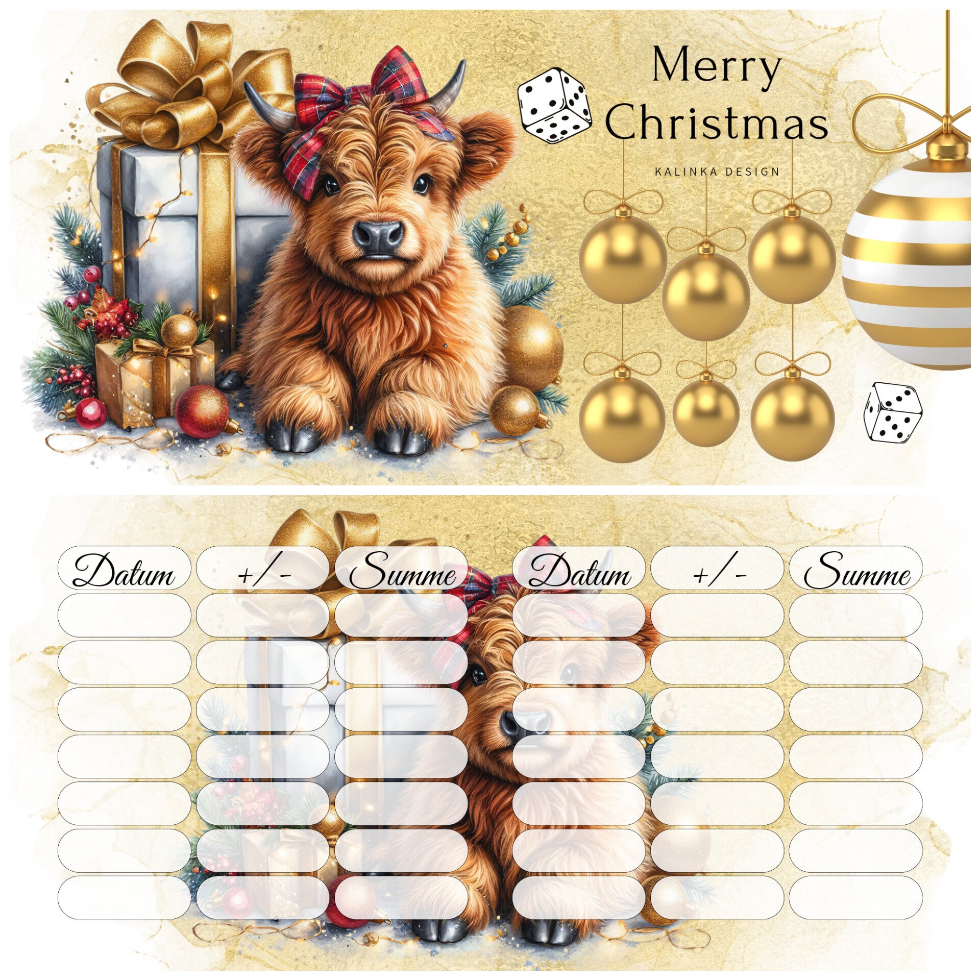 Merry Christmas Würfel