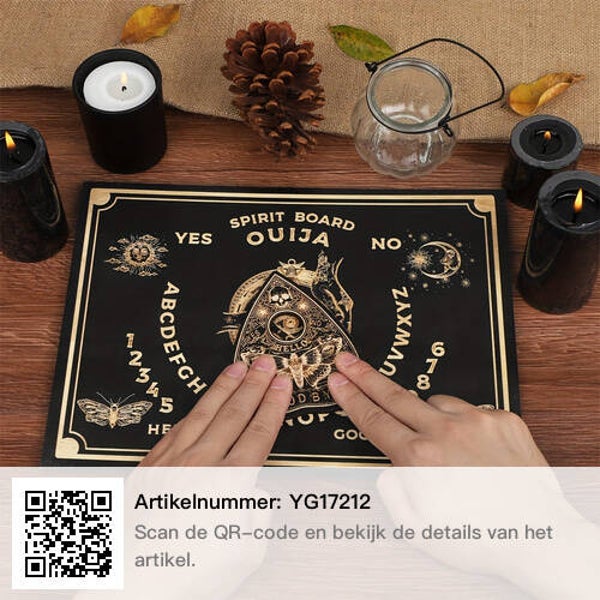 Ouija Board 29.97cm X 22.86cm Wichelroedelopen Waarzeggerij Board Set Zwart Houten Talking Board, Laser Gegraveerd Antwoorden Board