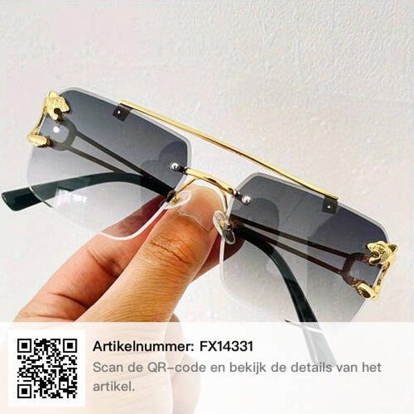 Cheetah Top Bar Fashion zonnebril voor dames heren randloze zonneschermen metalen bril voor autorijden tijdens visvakantie