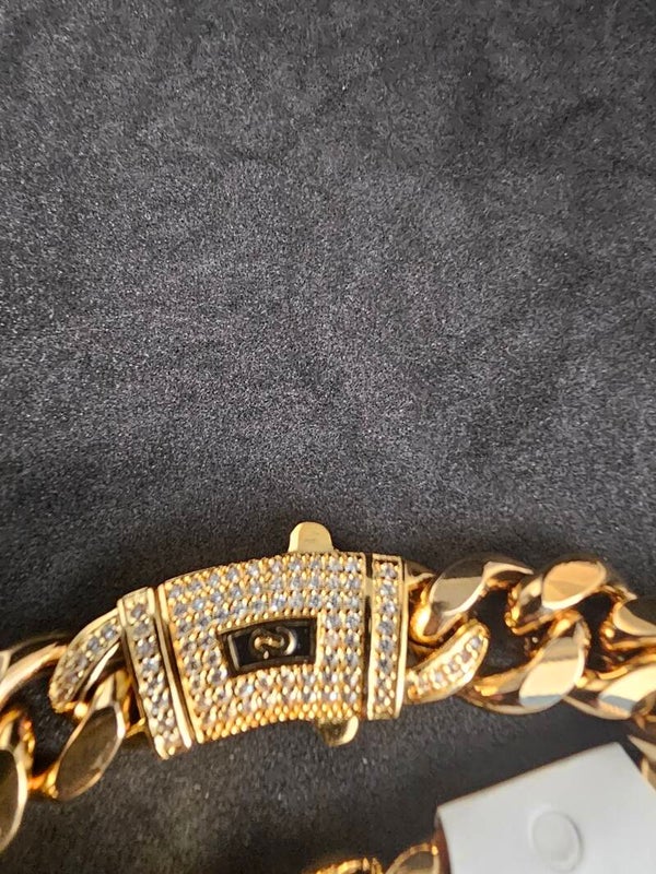 STAINLESS DIKKE ARMBAND RVS GOUD KLEUR
