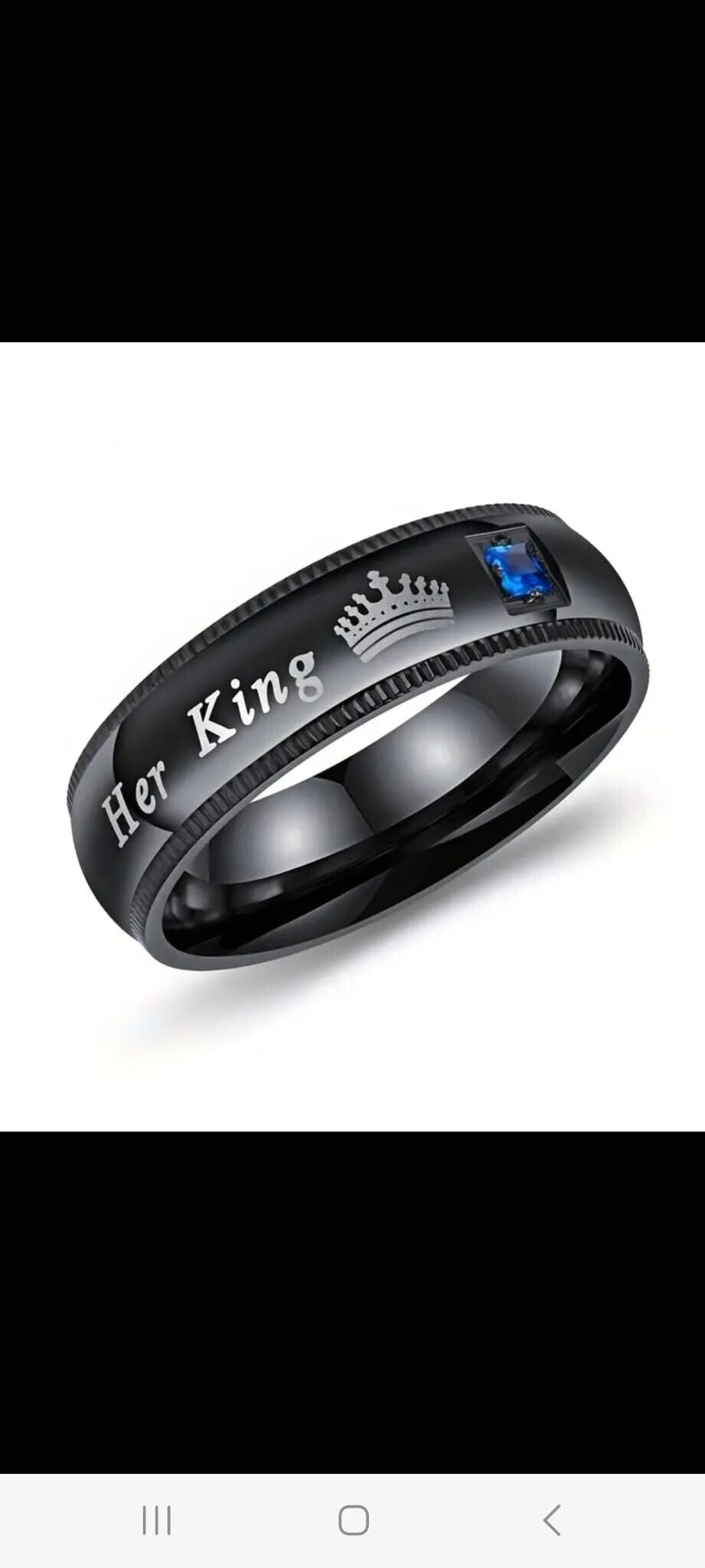 HER KING RING MAN BLACK COLOR SIZE