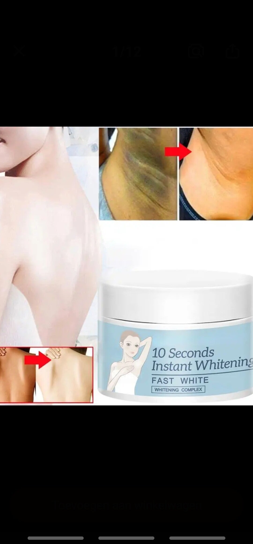 Snelle Verhelderende Crème Oarm Oksel Verlichtende Crème Benen Knieën 15g