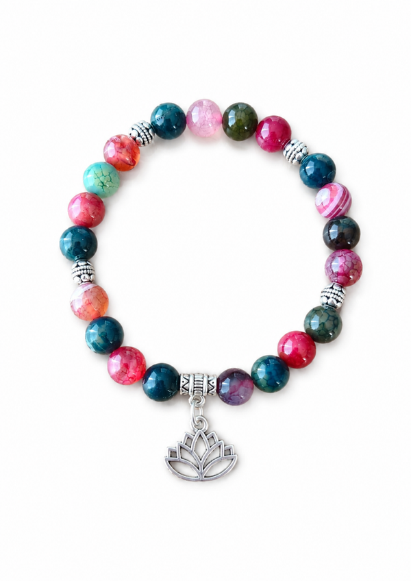Bracelet éveil coloré en agate multicolore 8mm