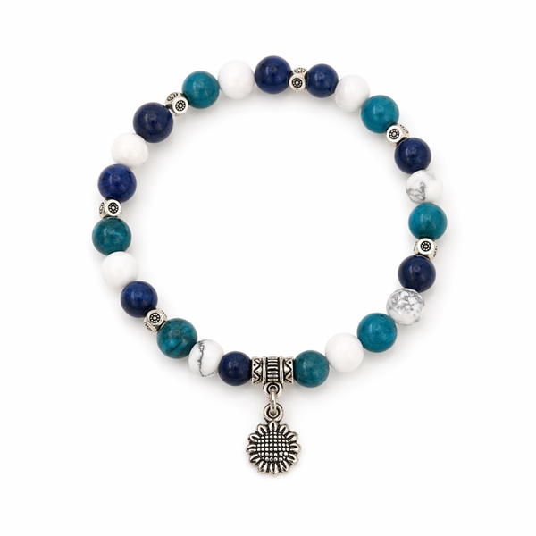 Bracelet Expression & Sérénité en Apatite, Howlite & Lapis Lazuli 6 mm