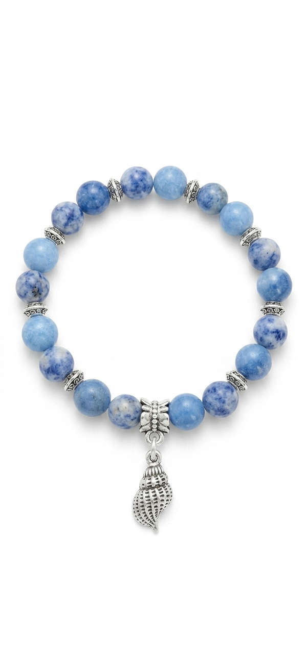 Bracelet souffle océanique en unakite & sodalite 8mm
