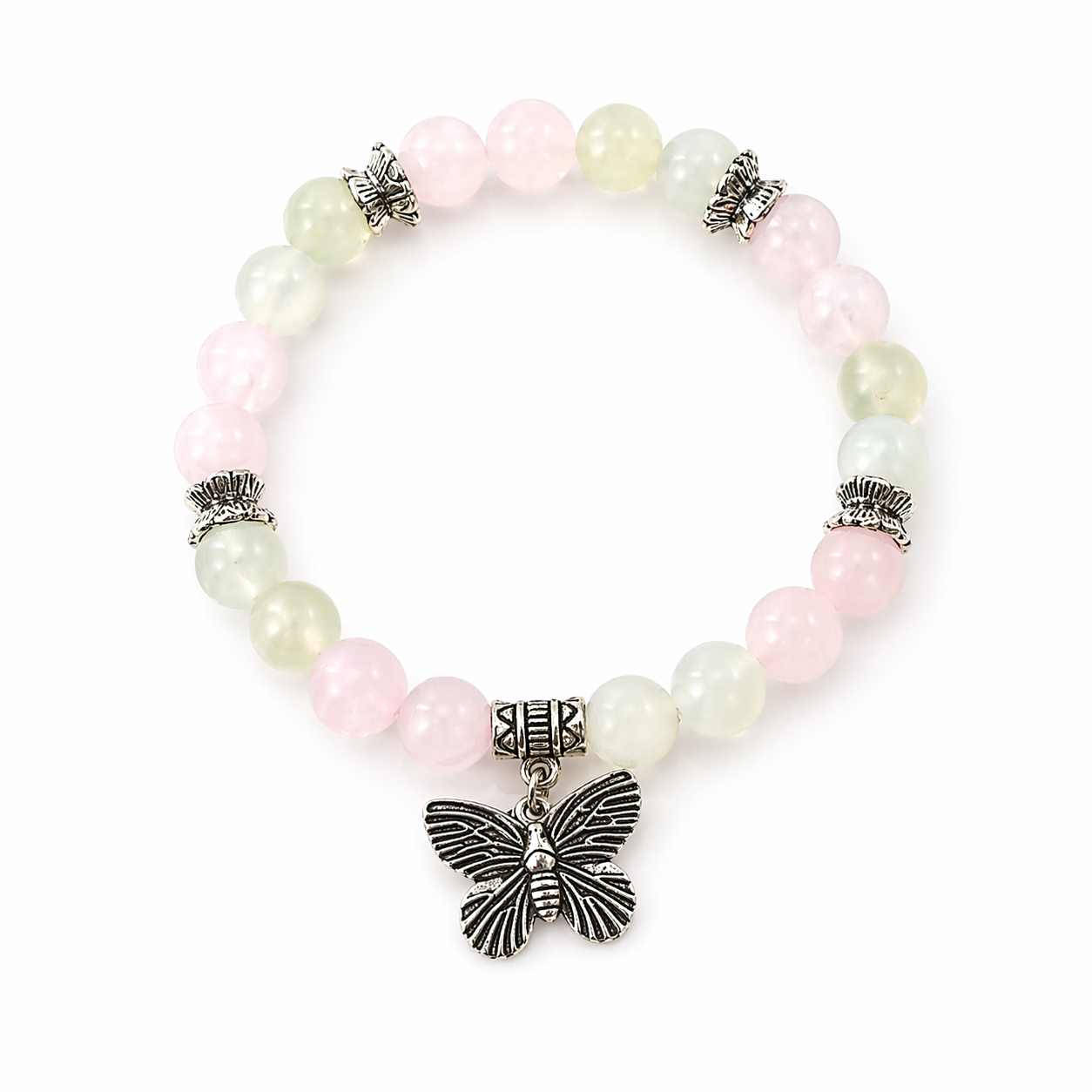 Bracelet Chance & Harmonie en Jade de Chine & Cristal de Roche 8mm