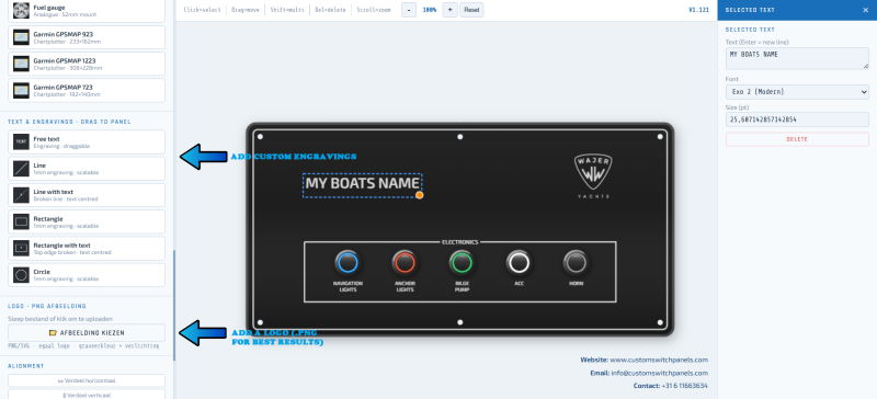 Online switch panel configurator