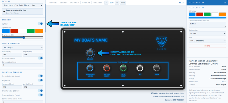 Online switch panel configurator