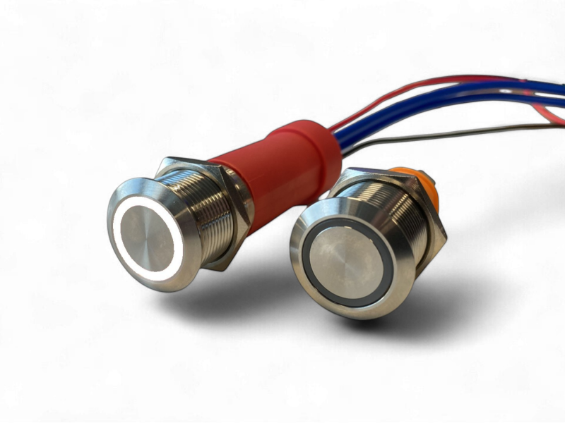 NorTide IP67 Druckknopf Edelstahl 316 20A 12V / 24V weiße LED