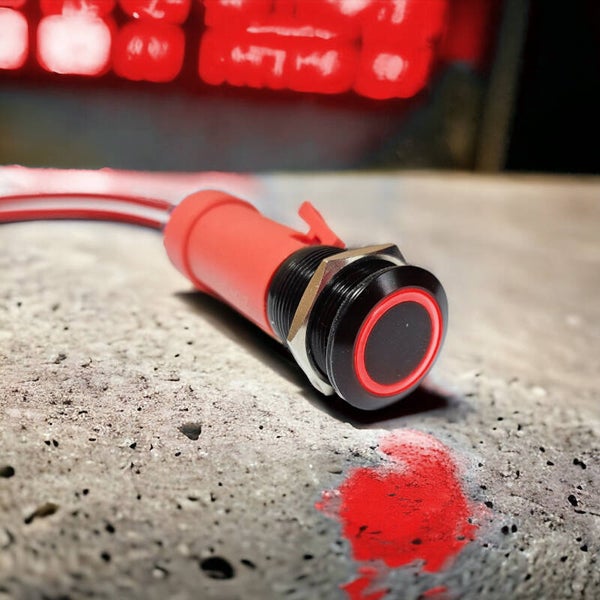 Edelstahl druckknopf schalter 12V / 24V 18A IP65 Rot LED | Schwarz