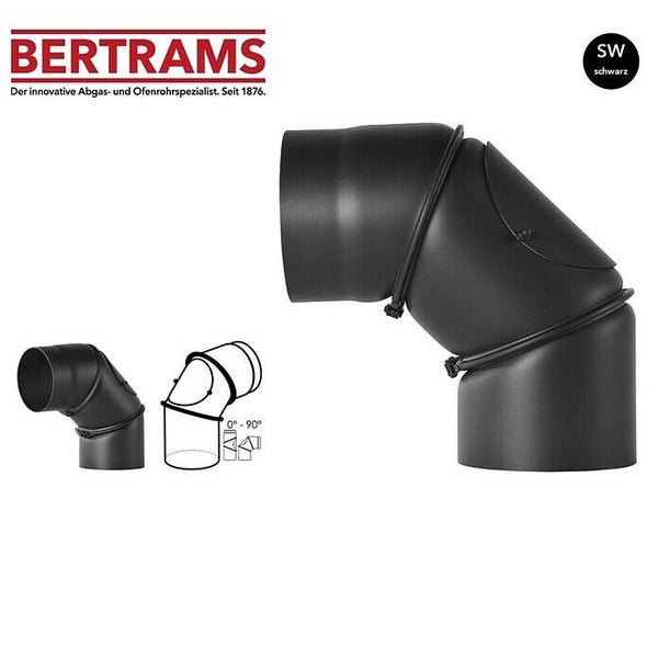 Bertrams Ofenrohrbogen 3 tlg. Senotherm UHT-HYDRO Ø120 schwarz