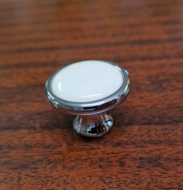 Knopf silber/weiß 34 mm