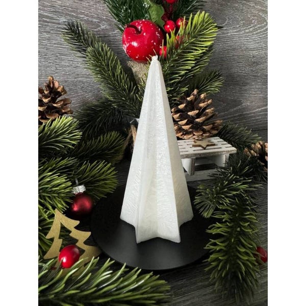 Kerze Sternenform weiß Höhe ca. 20 cm (ohne Deko)