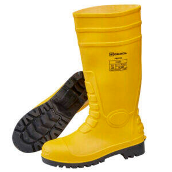 Sicherheitsstiefel gelb verschiedene Größen mit Stahlkappe