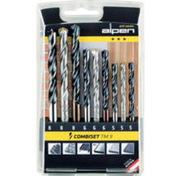 Alpen Kombi Bohrer Set Ø 5-8 mm, 9-tlg.