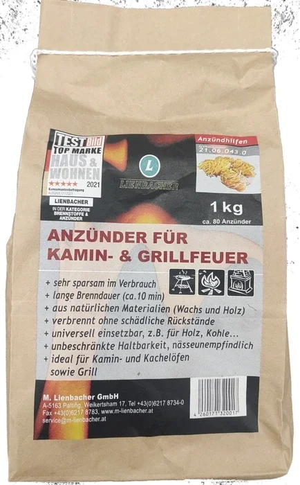 Anzünder für Kamin- & Grillfeuer 1 kg Lienbacher
