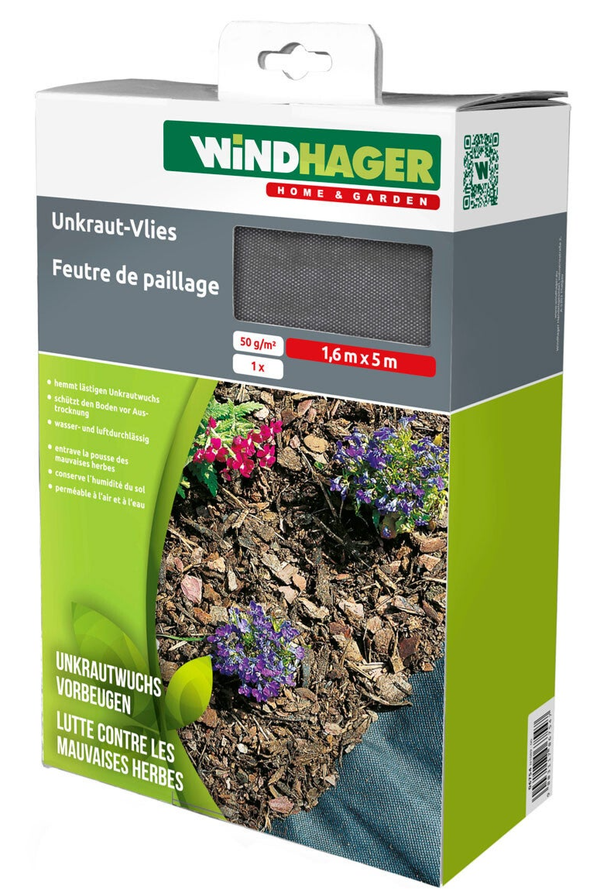 Windhager Unkraut-Vlies Standard 50g/m² 5x1,6m