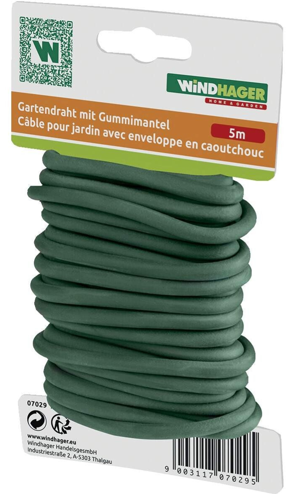 Windhager Gartendraht mit Gummimantel 5m 5mm