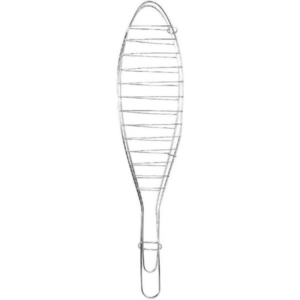 Fischgriller verchromt 43 cm