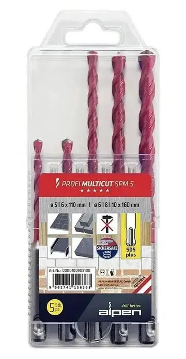 Alpen Profi Multicut SPM5 Universalbohrer-Sortiment 5-tlg.