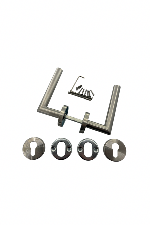 Wald Deurklink op rond rozet met cilinder rozet - r.v.s - deurkruk - incl. bevestigingsmateriaal