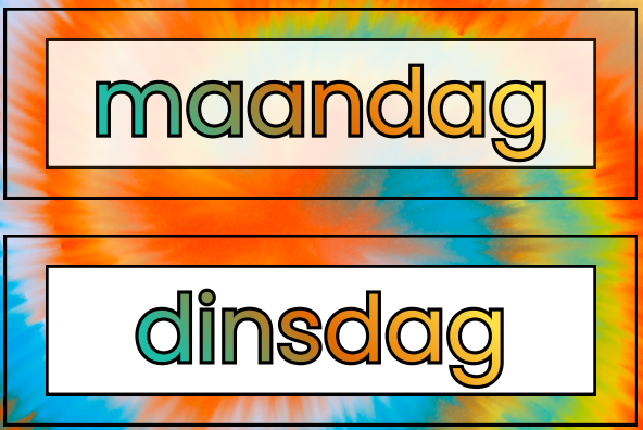 Dagritmekaarten kleur vel